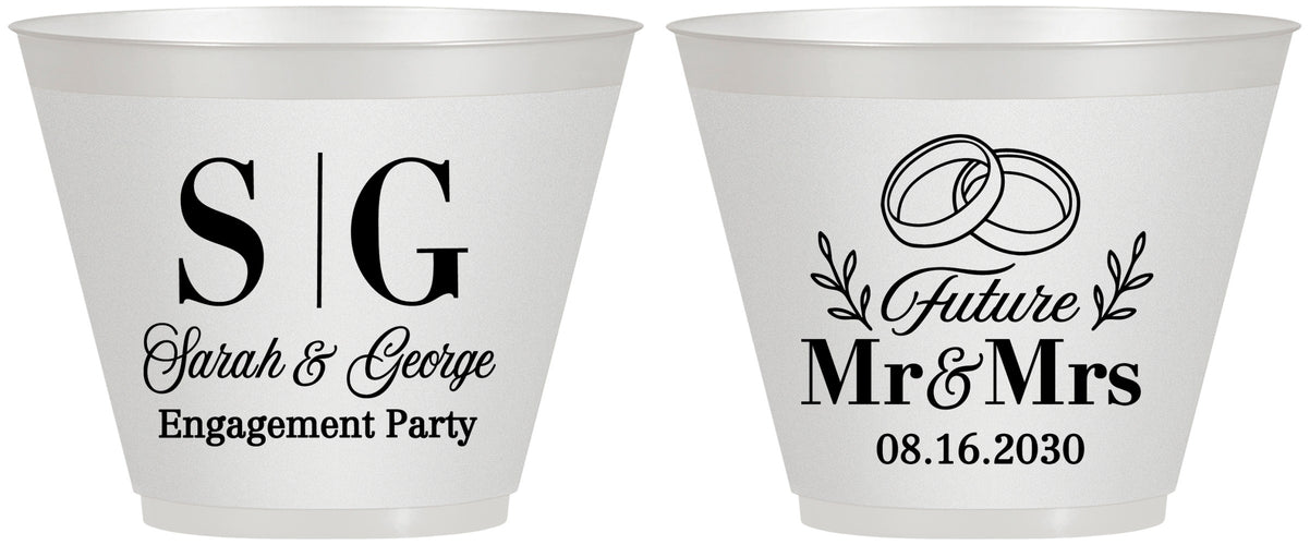 Custom Engagement 9 oz Wine Frosted Cups - Future Mr And Mrs | 10002