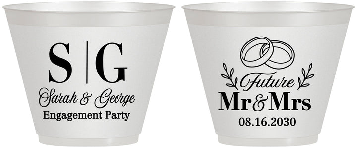 Custom Engagement 9 oz Wine Frosted Cups - Future Mr And Mrs | 10002