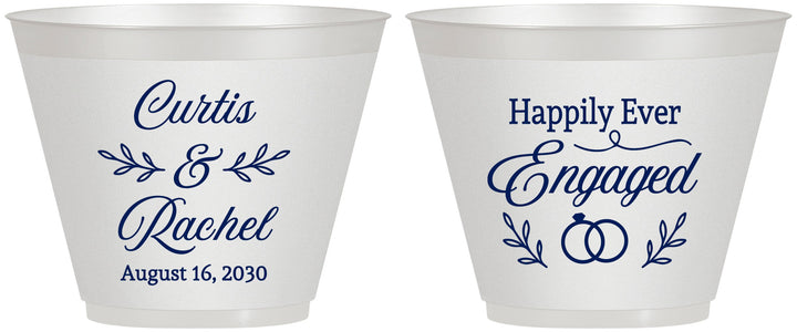 Custom Engagement 9 oz Wine Frosted Cups - Happily Ever Engaged | 10004