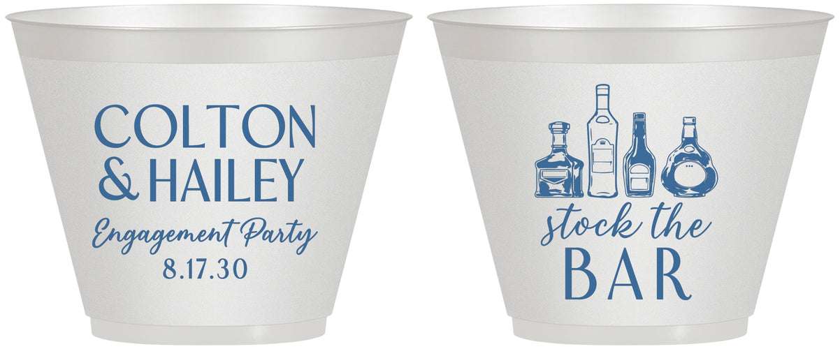 Custom Engagement 9 oz Wine Frosted Cups - Stock The Bar | 10005