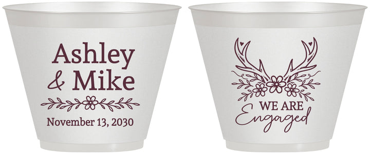 Custom Engagement 9 oz Wine Frosted Cups - We Are Engaged | 10009