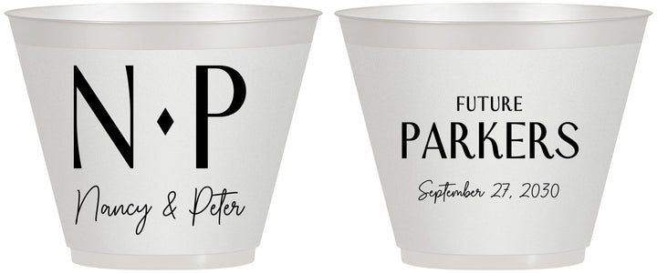 Custom Engagement 9 oz Wine Frosted Cups - Future | 10010