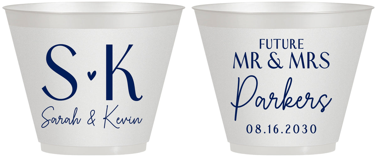 Custom Engagement 9 oz Wine Frosted Cups - Future Mr And Mrs | 10012