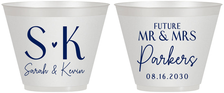 Custom Engagement 9 oz Wine Frosted Cups - Future Mr And Mrs | 10012