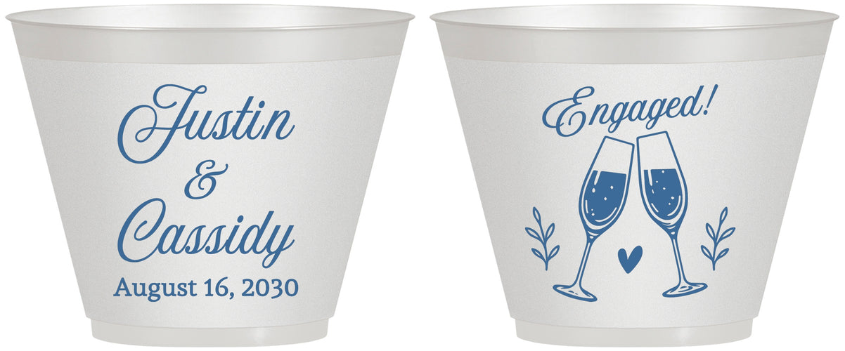 Custom Engagement 9 oz Wine Frosted Cups - Engaged | 10013