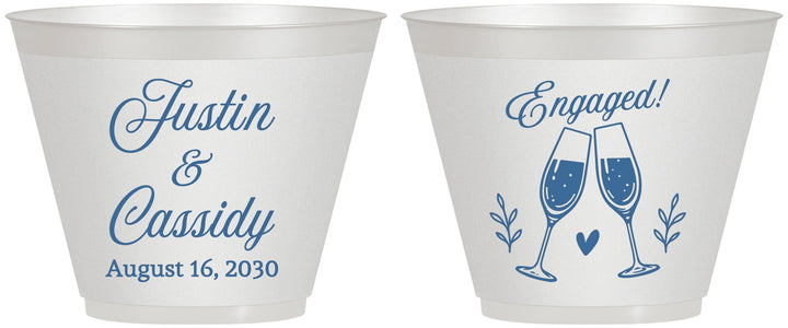 Custom Engagement 9 oz Wine Frosted Cups - Engaged | 10013