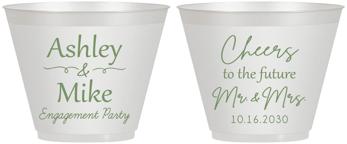 Custom Engagement 9 oz Wine Frosted Cups - Future Mr And Mrs | 10014