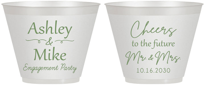 Custom Engagement 9 oz Wine Frosted Cups - Future Mr And Mrs | 10014
