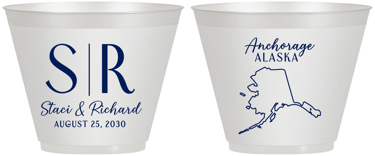 Custom Wedding 9 oz Wine Frosted Cups - Alaska | 101