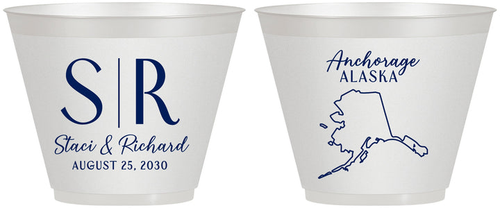 Custom Wedding 9 oz Wine Frosted Cups - Alaska | 101