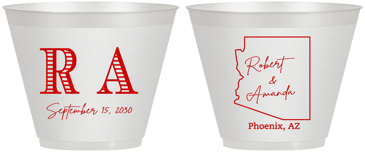 Custom Wedding 9 oz Wine Frosted Cups - Arizona | 102