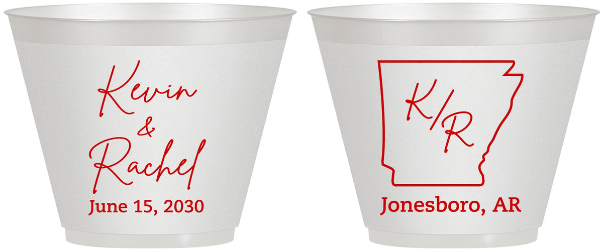 Custom Wedding 9 oz Wine Frosted Cups - Arkansas | 103
