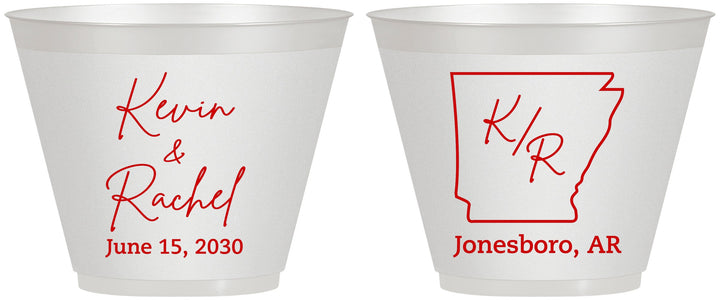 Custom Wedding 9 oz Wine Frosted Cups - Arkansas | 103