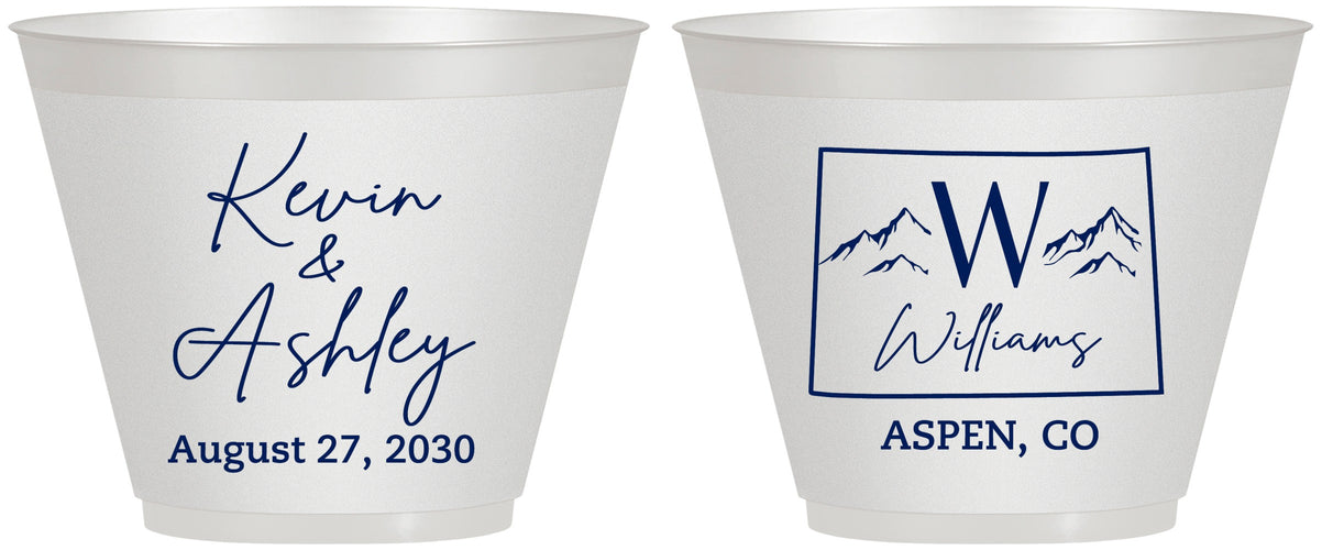 Custom Wedding 9 oz Wine Frosted Cups - Colorado | 105