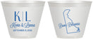 Custom Wedding 9 oz Wine Frosted Cups - Delaware | 107