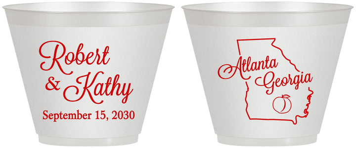 Custom Wedding 9 oz Wine Frosted Cups - Georgia | 109