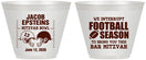 Custom Bar Mitzvah 9 oz Wine Frosted Cups - 13th Birthday Football | 110003