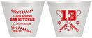 Custom Bar Mitzvah 9 oz Wine Frosted Cups - 13th Birthday Baseball | 110005