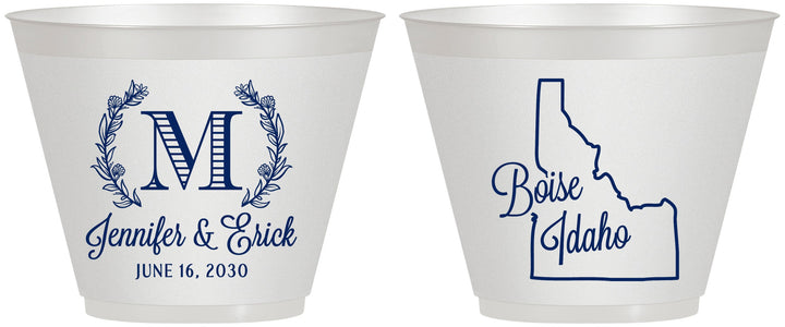 Custom Wedding 9 oz Wine Frosted Cups - Idaho | 111