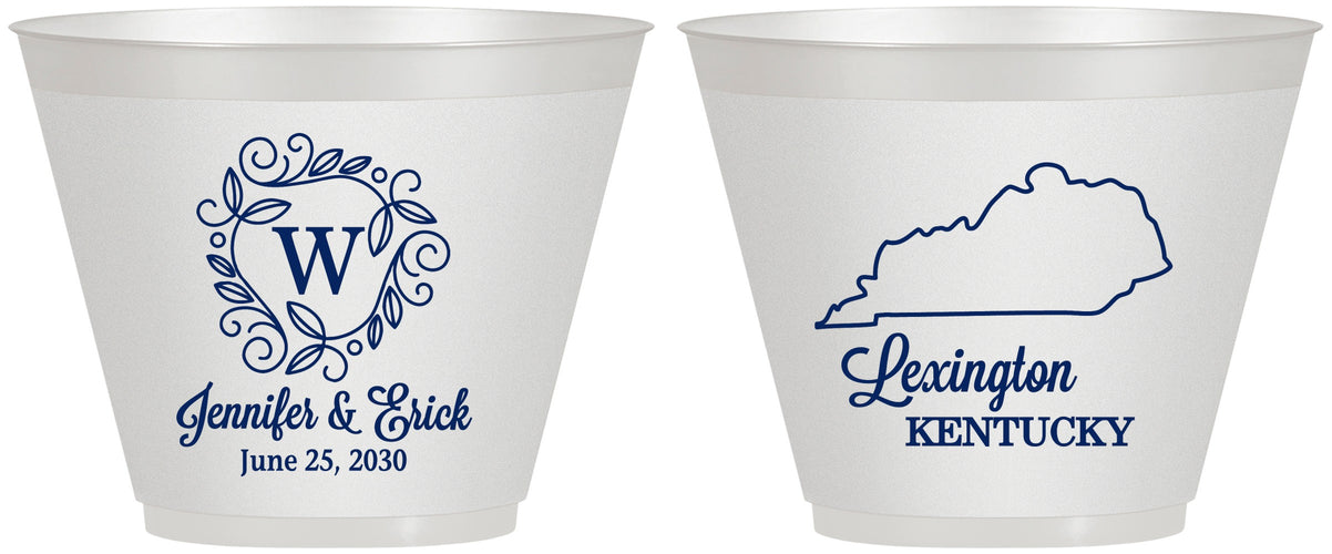 Custom Wedding 9 oz Wine Frosted Cups - Kentucky | 116