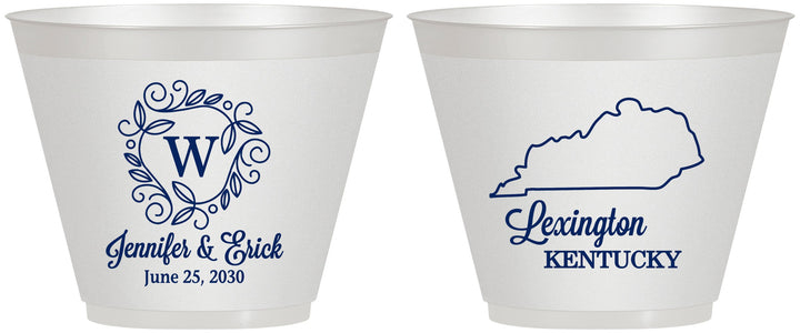 Custom Wedding 9 oz Wine Frosted Cups - Kentucky | 116
