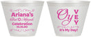 Custom Bat Mitzvah 9 oz Wine Frosted Cups - 12th Birthday Oy Vey | 120008