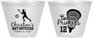 Custom Bat Mitzvah 9 oz Wine Frosted Cups - 12th Birthday Lacrosse | 120017