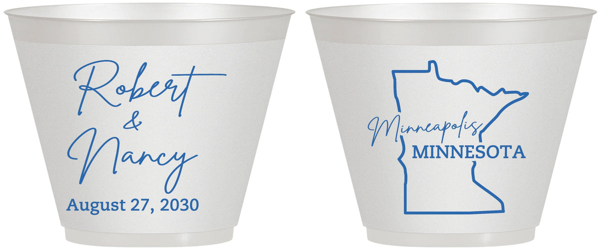 Custom Wedding 9 oz Wine Frosted Cups - Minnesota | 122