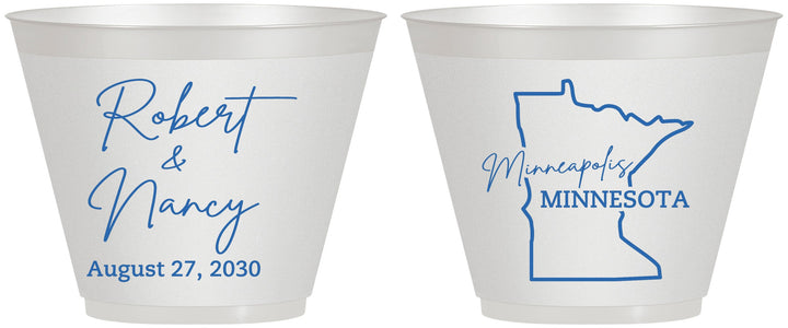 Custom Wedding 9 oz Wine Frosted Cups - Minnesota | 122