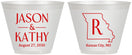 Custom Wedding 9 oz Wine Frosted Cups - Missouri | 124