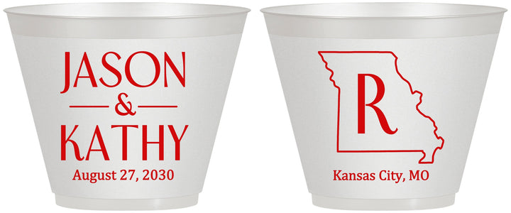 Custom Wedding 9 oz Wine Frosted Cups - Missouri | 124