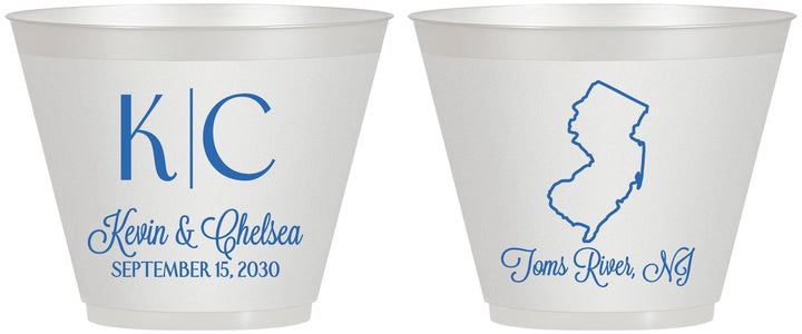 Custom Wedding 9 oz Wine Frosted Cups - New Jersey | 129