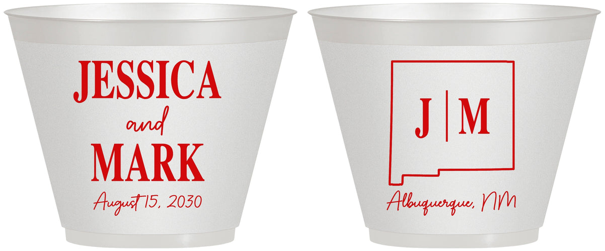 Custom Wedding 9 oz Wine Frosted Cups - New Mexico | 130