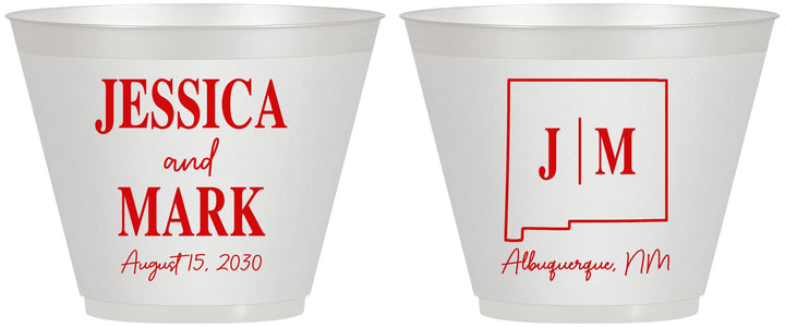 Custom Wedding 9 oz Wine Frosted Cups - New Mexico | 130