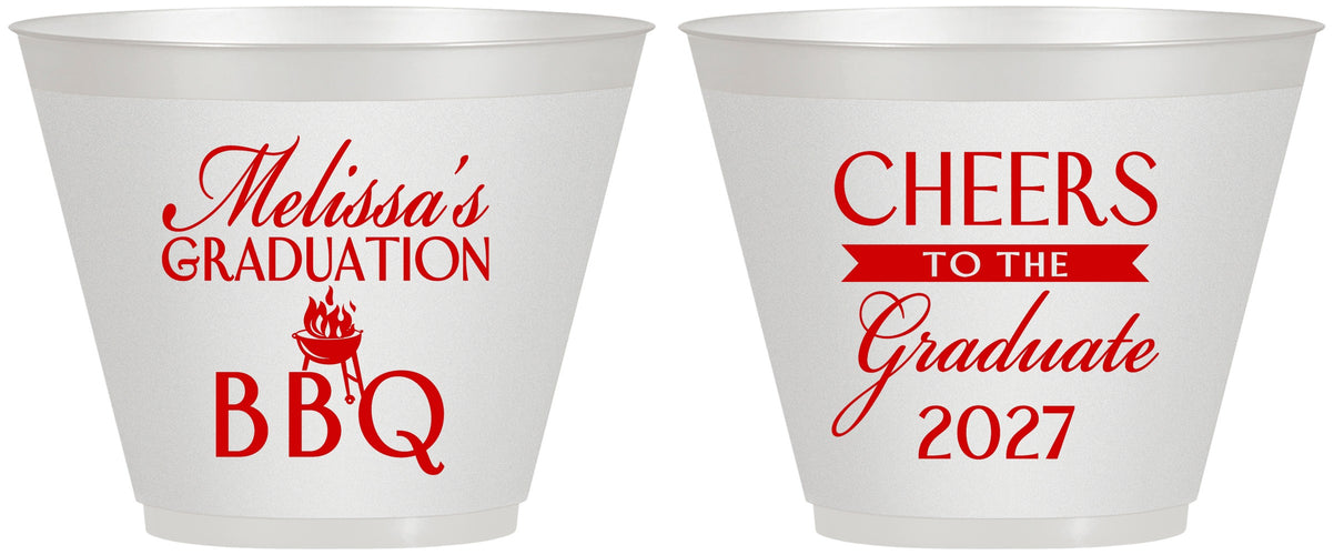 Custom Graduation 9 oz Wine Frosted Cups - Class Of 2027 Bbq | 130006