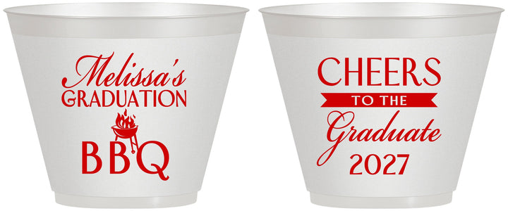 Custom Graduation 9 oz Wine Frosted Cups - Class Of 2027 Bbq | 130006