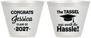 Custom Graduation 9 oz Wine Frosted Cups - Class Of 2027 Tassel Hassel | 130012