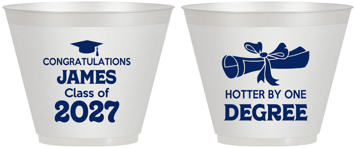 Custom Graduation 9 oz Wine Frosted Cups - Class Of 2027 Hotter Degree | 130022