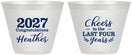 Custom Graduation 9 oz Wine Frosted Cups - Class Of 2027 Last Four Years | 130023