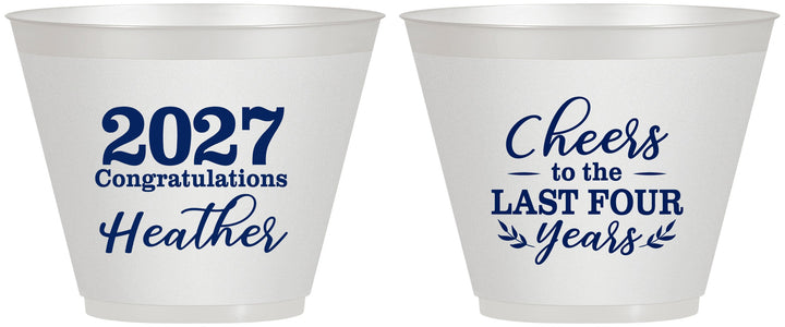 Custom Graduation 9 oz Wine Frosted Cups - Class Of 2027 Last Four Years | 130023