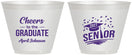Custom Graduation 9 oz Wine Frosted Cups - Class Of 2027 Cheers Graduate | 130035