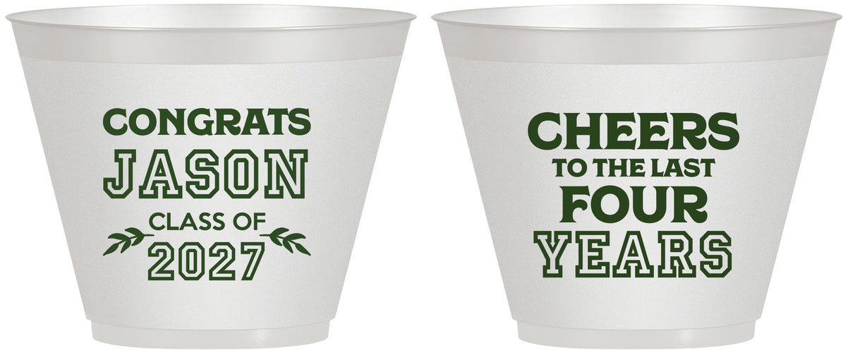 Custom Graduation 9 oz Wine Frosted Cups - Class Of 2027 Last Four Years | 130036