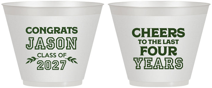 Custom Graduation 9 oz Wine Frosted Cups - Class Of 2027 Last Four Years | 130036