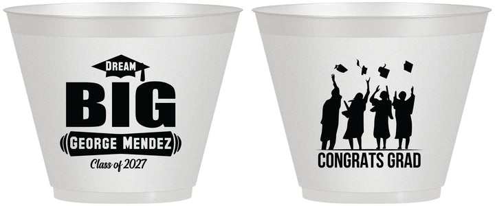 Custom Graduation 9 oz Wine Frosted Cups - Class Of 2027 Dream Big | 130039