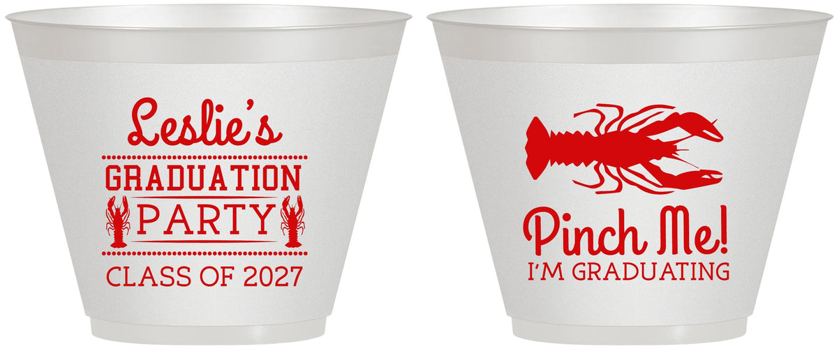Custom Graduation 9 oz Wine Frosted Cups - Class Of 2027 Crawfish Boil | 130042
