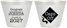 Custom Graduation 9 oz Wine Frosted Cups - Class Of 2027 Caps Off | 130045