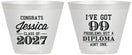 Custom Graduation 9 oz Wine Frosted Cups - Class Of 2027 99 Problems | 130047
