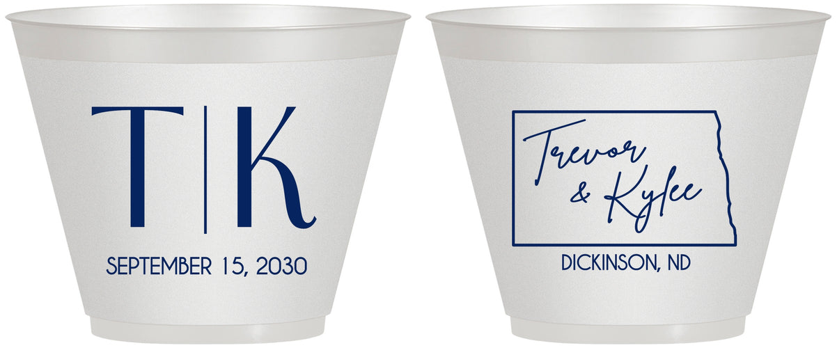 Custom Wedding 9 oz Wine Frosted Cups - North Dakota | 133