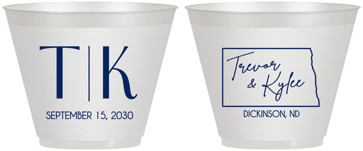Custom Wedding 9 oz Wine Frosted Cups - North Dakota | 133