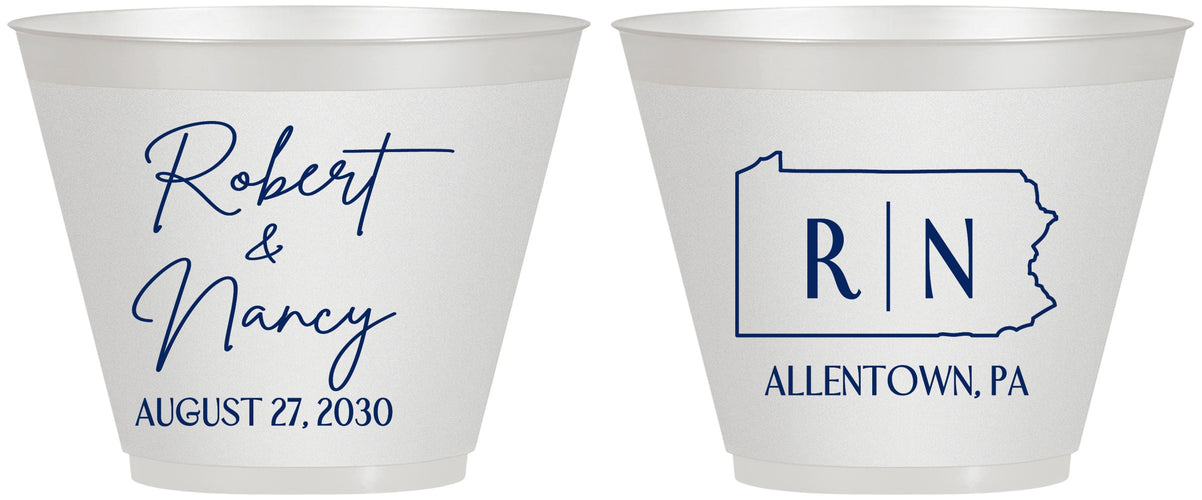 Custom Wedding 9 oz Wine Frosted Cups - Pennsylvania | 137